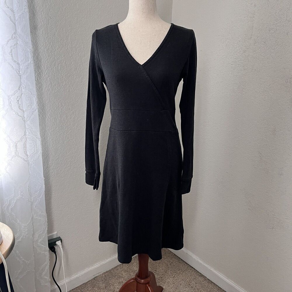 Horny Toad & Co Dress Tomboy Faux Wrap Midi Grey Zip Pocket Medium Gorpcore